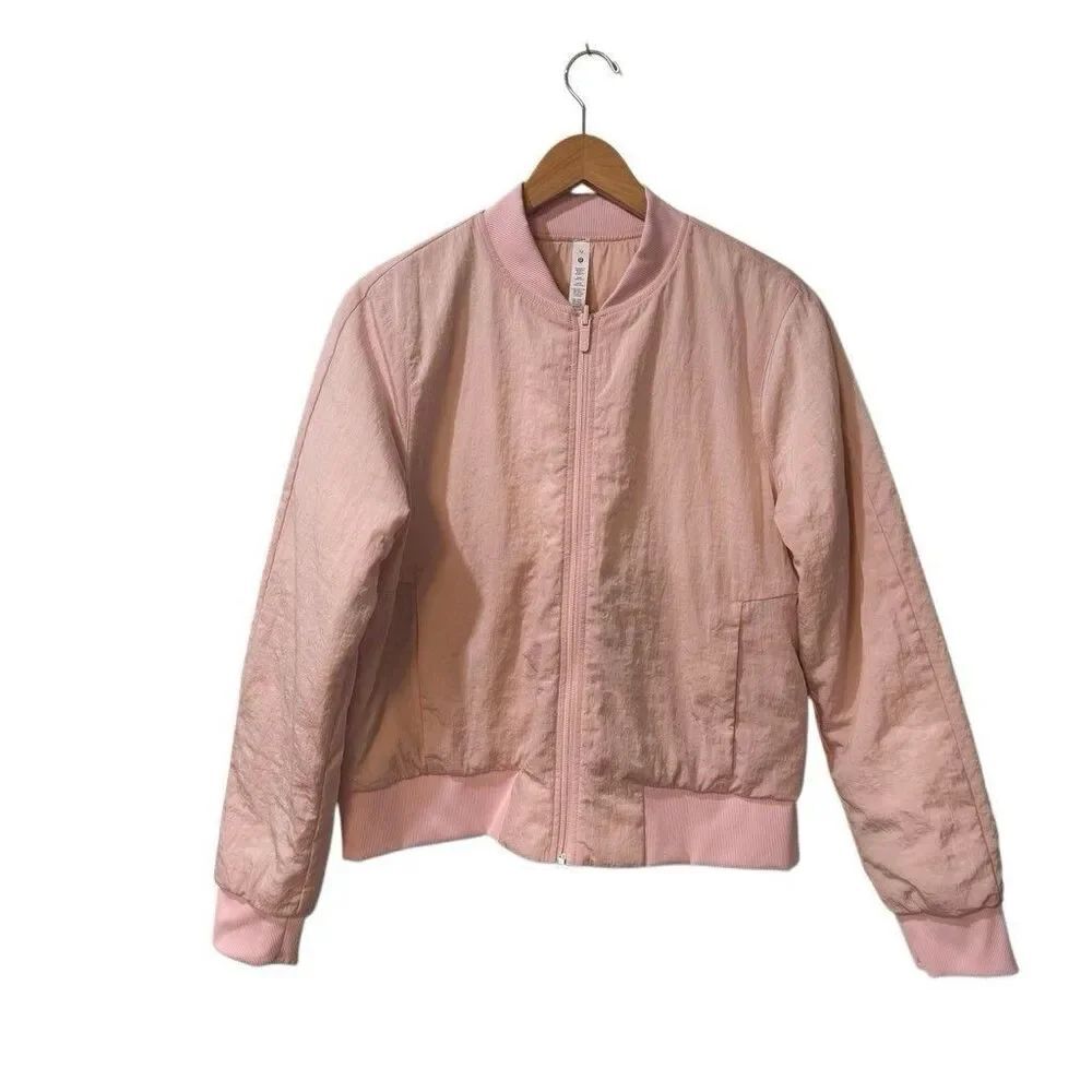 Lululemon Womens Non-Stop Bomber Size 12 Reversible Jacket in Smoky Blush